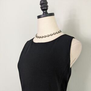 Eileen Fisher Dress XS Black Sheath Cocktail Mini Short Sleeveless Minimalist